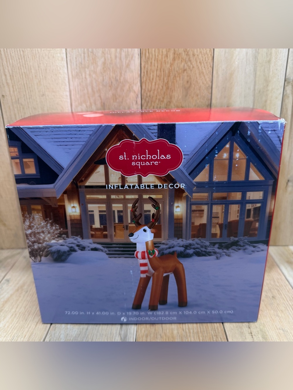 St. Nicholas Square Christmas Decor Inflatable Reindeer LED Lights 6Ft Tall
